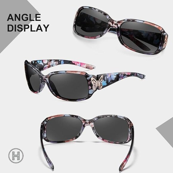 Women\'s Polarized Sunglasses - Fashionable Wraparound Butterfly Design main image 4